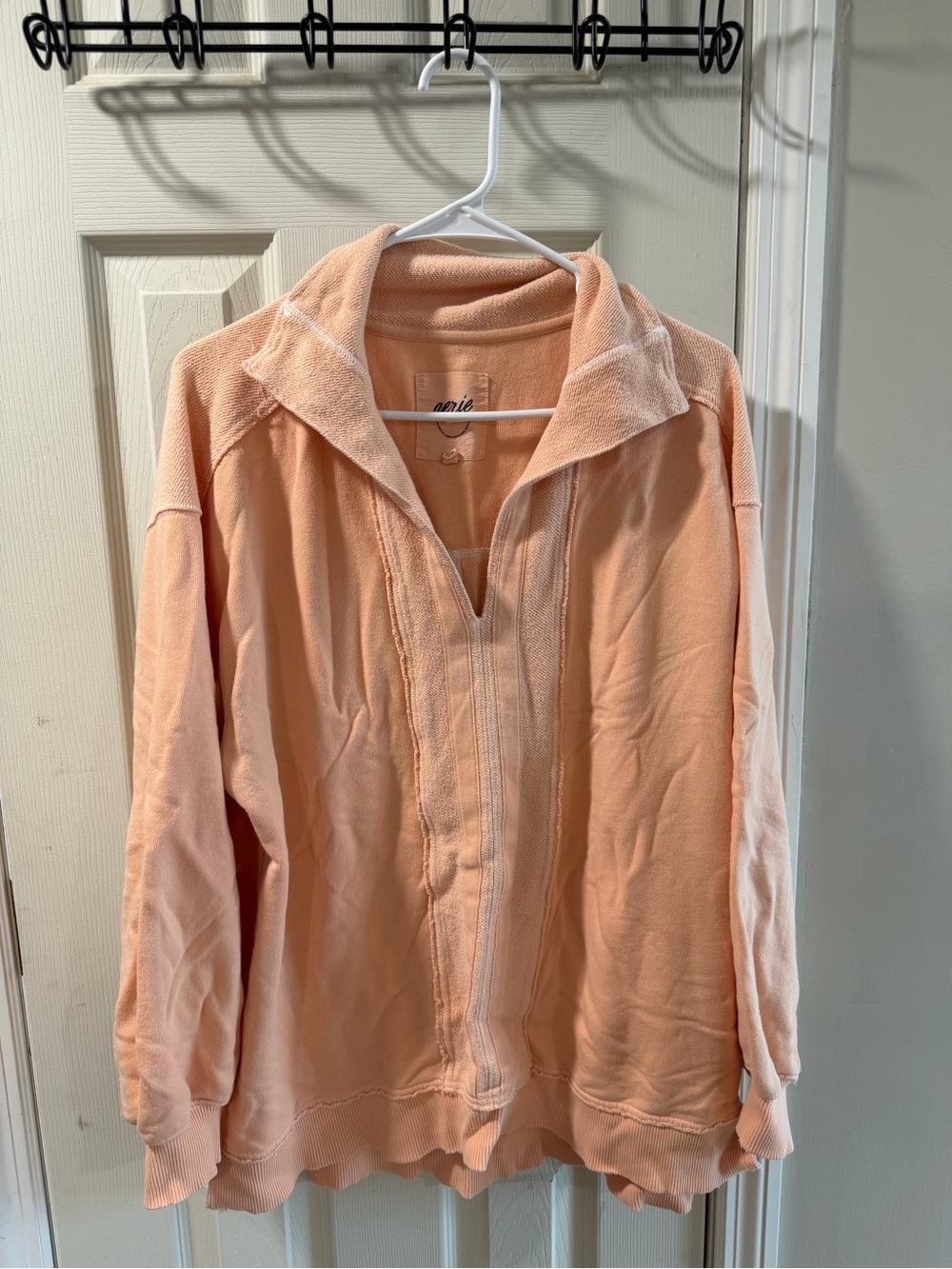 aerie Peach V-Neck Sweatshirt